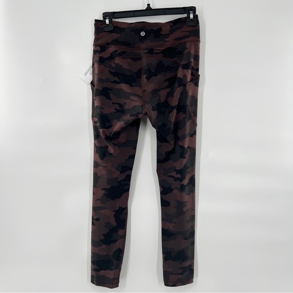 LULULEMON invigorate high rise tight camo brown size 6 - Picture 5 of 8